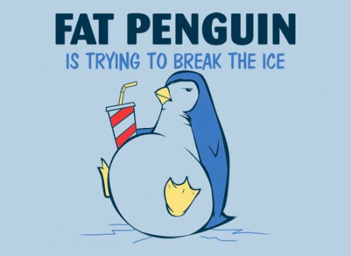 Fat penguin is trying to break the ice 1