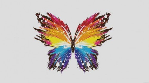348932 digital art simple background minimalism butterfly simple paint splatter wings colorful white
